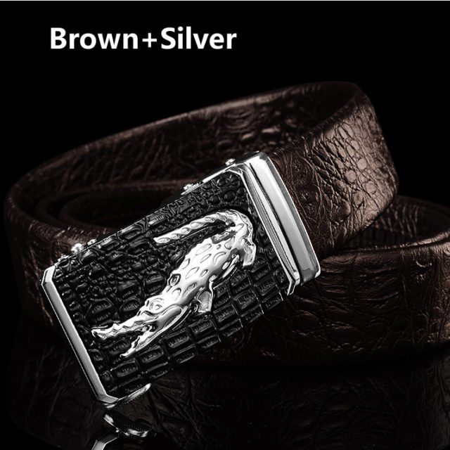 DESTINY Designer Belts Men High Quality Male Genuine Leather Strap Luxury Famous Brand Logo Crocodile Silver Gold Ceinture Homme