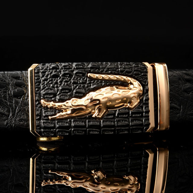 DESTINY Designer Belts Men High Quality Male Genuine Leather Strap Luxury Famous Brand Logo Crocodile Silver Gold Ceinture Homme