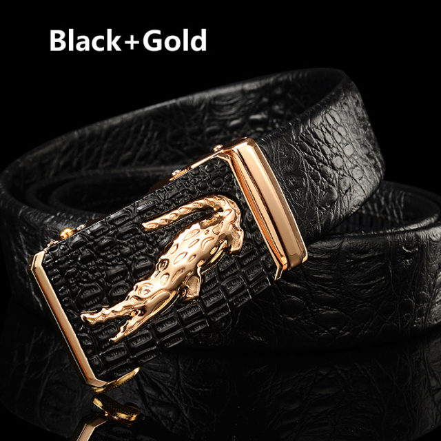 DESTINY Designer Belts Men High Quality Male Genuine Leather Strap Luxury Famous Brand Logo Crocodile Silver Gold Ceinture Homme