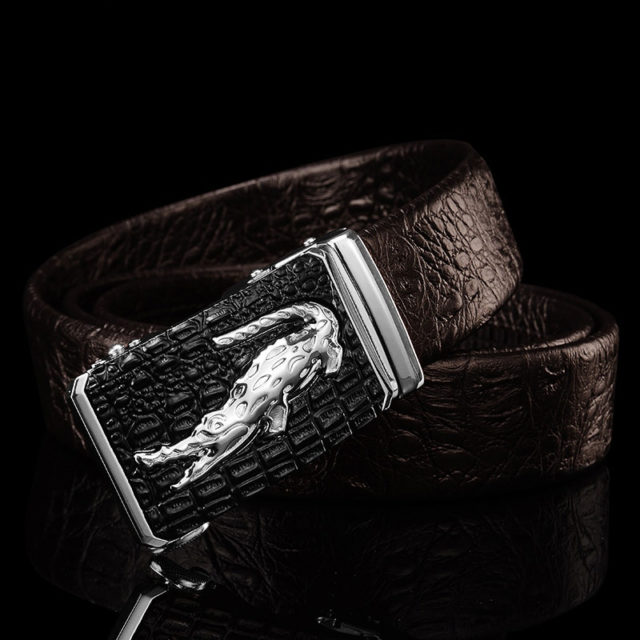 DESTINY Designer Belts Men High Quality Male Genuine Leather Strap Luxury Famous Brand Logo Crocodile Silver Gold Ceinture Homme