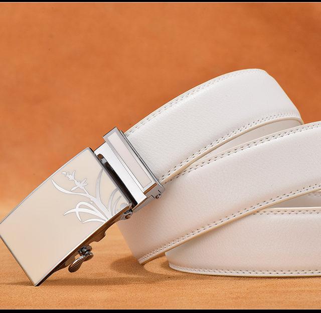 DESTINY Belt Men Luxury Famous Brand Designer High Quality Male Genuine Leather Strap White Automatic Buckle Belt Ceinture Homme