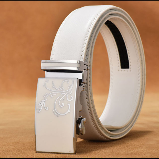 DESTINY Belt Men Luxury Famous Brand Designer High Quality Male Genuine Leather Strap White Automatic Buckle Belt Ceinture Homme