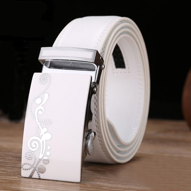 DESTINY Belt Men Luxury Famous Brand Designer High Quality Male Genuine Leather Strap White Automatic Buckle Belt Ceinture Homme