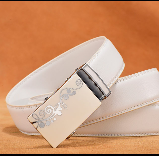 DESTINY Belt Men Luxury Famous Brand Designer High Quality Male Genuine Leather Strap White Automatic Buckle Belt Ceinture Homme