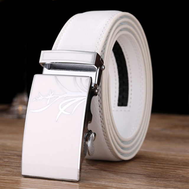 DESTINY Belt Men Luxury Famous Brand Designer High Quality Male Genuine Leather Strap White Automatic Buckle Belt Ceinture Homme