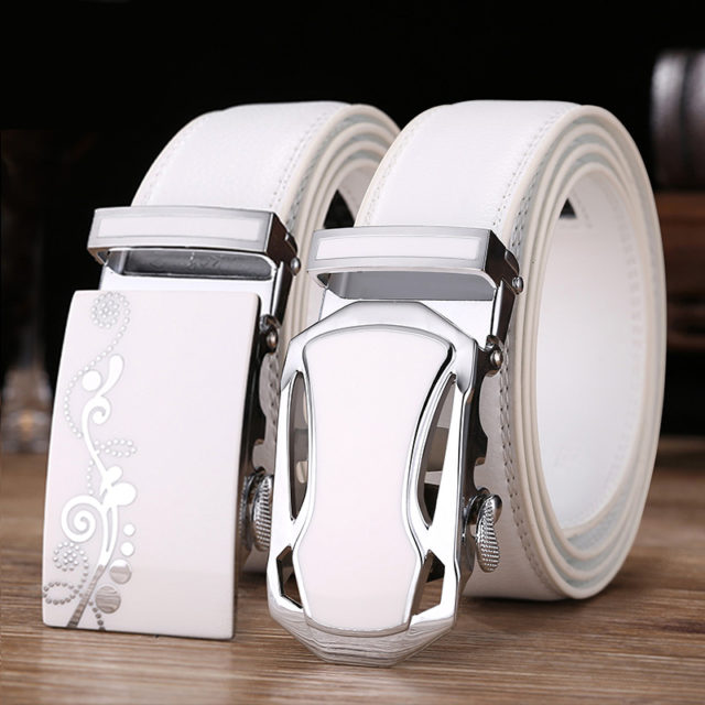 DESTINY Belt Men Luxury Famous Brand Designer High Quality Male Genuine Leather Strap White Automatic Buckle Belt Ceinture Homme