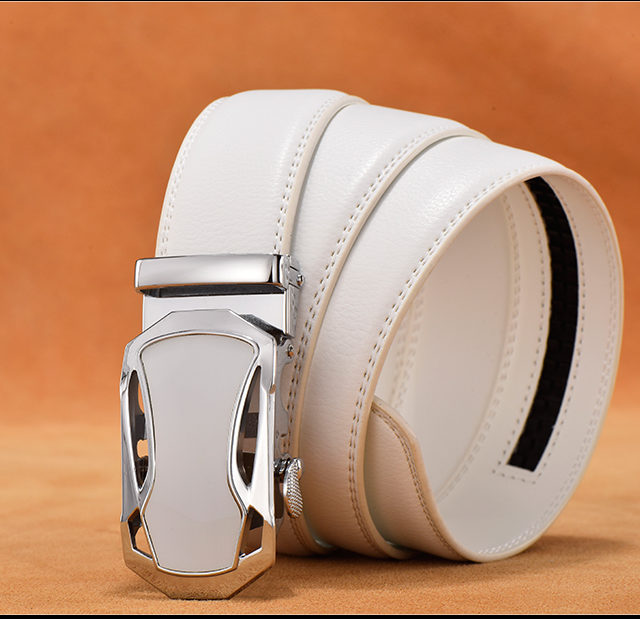 DESTINY Belt Men Luxury Famous Brand Designer High Quality Male Genuine Leather Strap White Automatic Buckle Belt Ceinture Homme