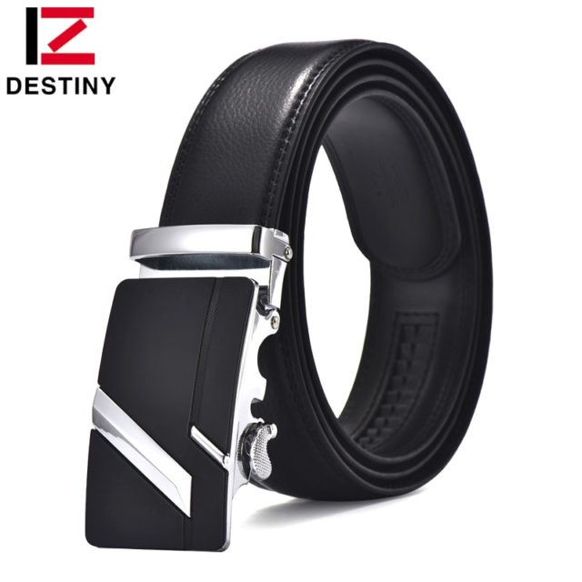 DESTINY Cow Leather Belt Men High Quality Metal Automatic Buckle Famous Brand Designer Fashion Strap Male Ceinture Homme Jeans