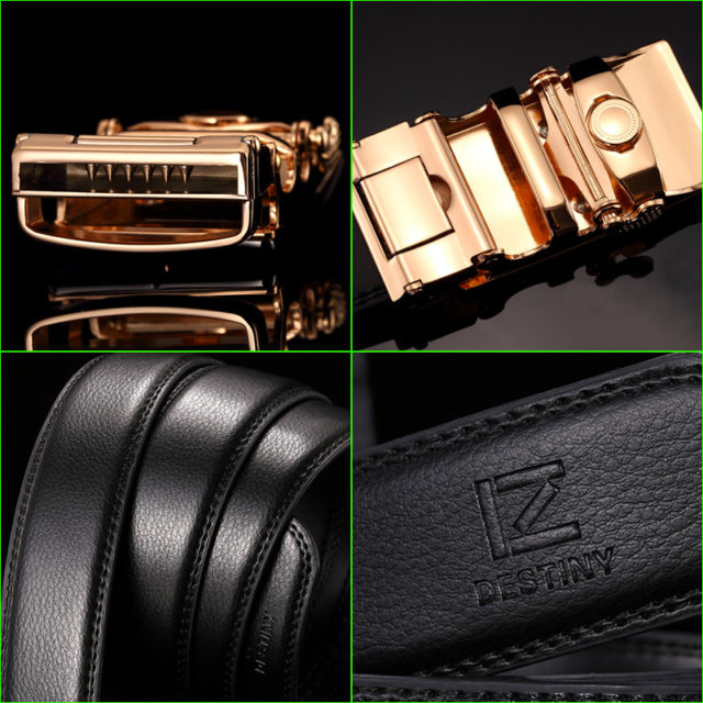 DESTINY Cow Leather Belt Men High Quality Metal Automatic Buckle Famous Brand Designer Fashion Strap Male Ceinture Homme Jeans