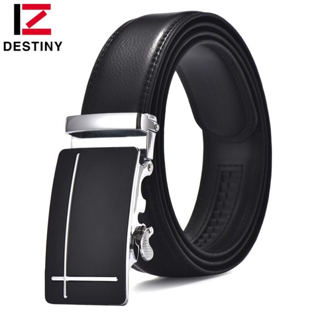 DESTINY Cow Leather Belt Men High Quality Metal Automatic Buckle Famous Brand Designer Fashion Strap Male Ceinture Homme Jeans