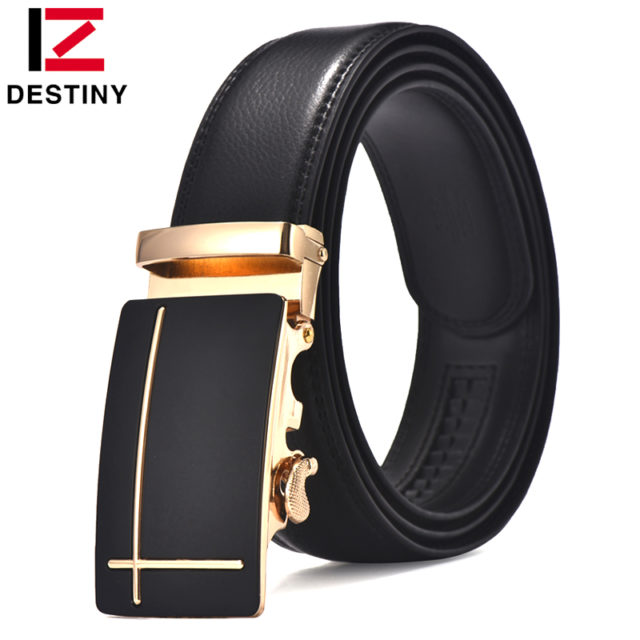 DESTINY Cow Leather Belt Men High Quality Metal Automatic Buckle Famous Brand Designer Fashion Strap Male Ceinture Homme Jeans