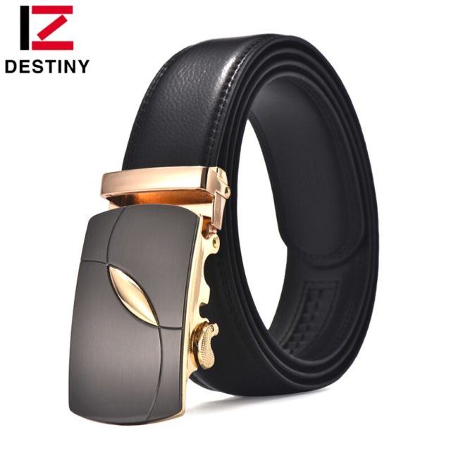 DESTINY Cow Leather Belt Men High Quality Metal Automatic Buckle Famous Brand Designer Fashion Strap Male Ceinture Homme Jeans