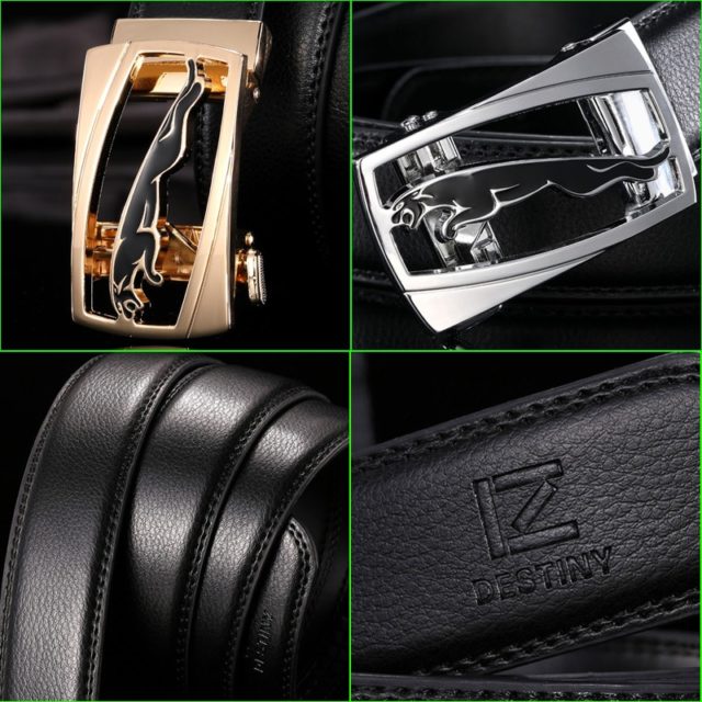 DESTINY New Designer Belts Men High Quality Leather Belt Luxury Famous Brand Male Genuine Leather Strap Automatic Buckle Leopard