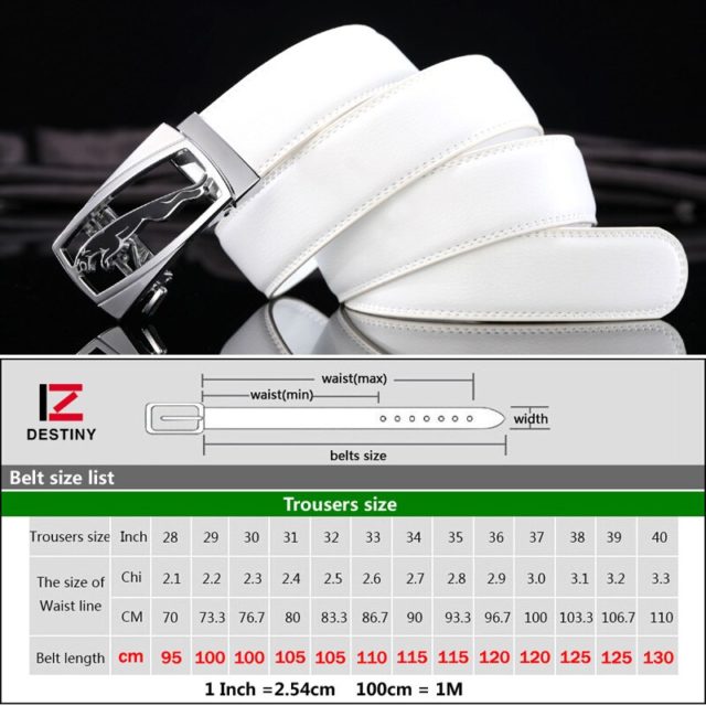 DESTINY New Designer Belts Men High Quality Leather Belt Luxury Famous Brand Male Genuine Leather Strap Automatic Buckle Leopard
