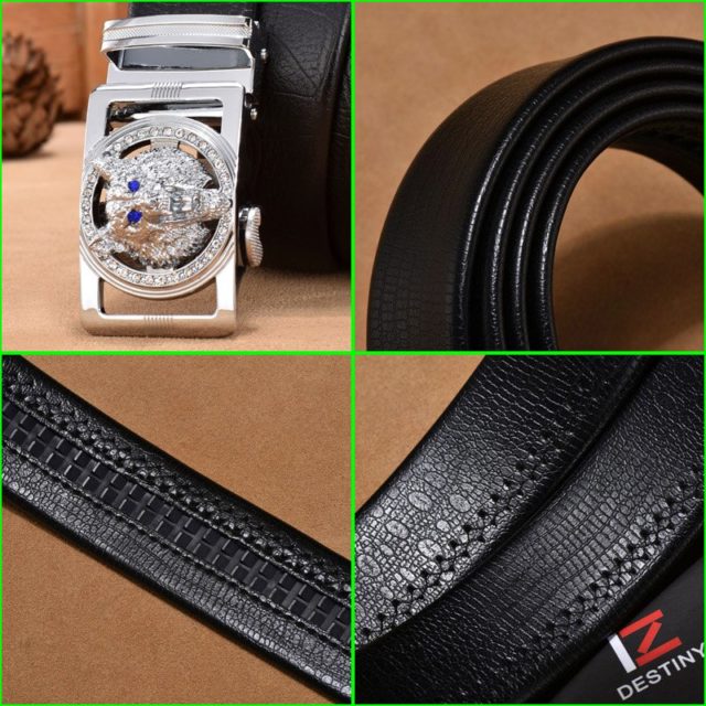 DESTINY Luxury Famous Brand Designer Belts Men High Quality Male Genuine Leather Strap Waist Wedding Belt for Jeans Leopard Wolf