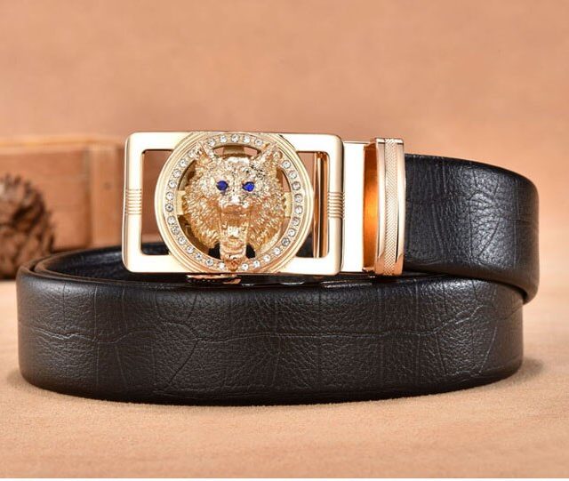 DESTINY Luxury Famous Brand Designer Belts Men High Quality Male Genuine Leather Strap Waist Wedding Belt for Jeans Leopard Wolf