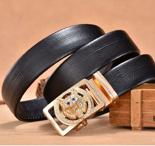 DESTINY Luxury Famous Brand Designer Belts Men High Quality Male Genuine Leather Strap Waist Wedding Belt for Jeans Leopard Wolf
