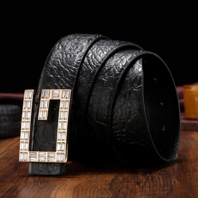 Luxury Men's Leather Belt.  Genuine Leather Strap. High Quality with 