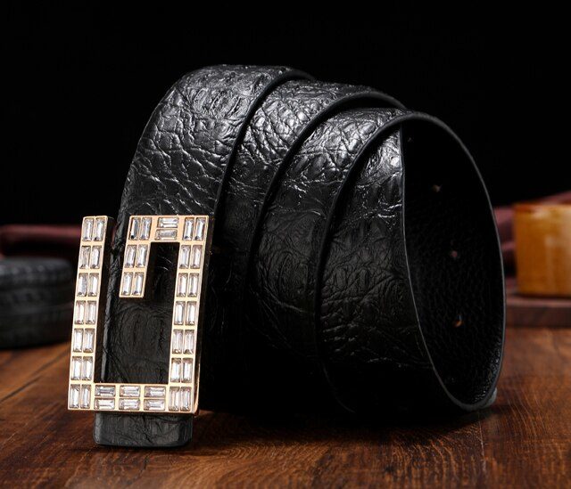 DESTINY Belts Men Luxury Famous Brand Designer High Quality Male Genuine Leather Strap Waist Wedding Crocodile GG Belt Fashion