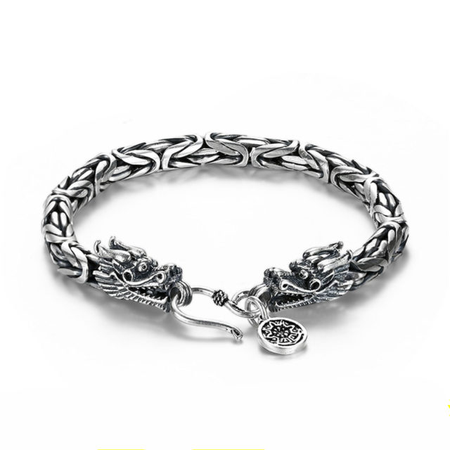 Sterling Silver Dragon Bracelet For Men