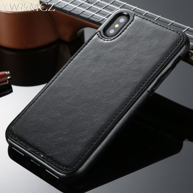 For iPhone X XS Max Luxury Leather Car Magnetic Women men's Business Cell Phone Cases For iPhone XR 6 6s 7 8 plus Case Cover