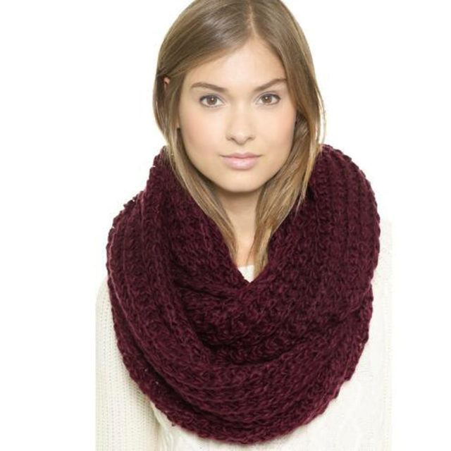 leo anvi crochet scarf infinity thick winter scarves women fashion Keep warm colorful unisex pattern tube ring scarf men