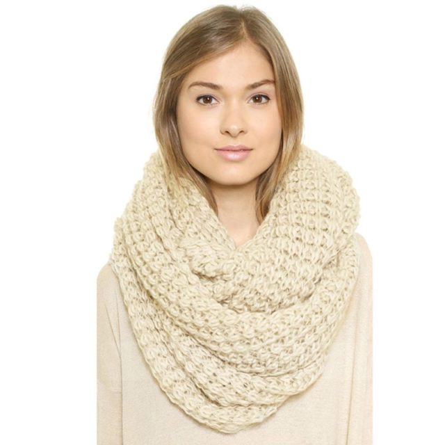 leo anvi crochet scarf infinity thick winter scarves women fashion Keep warm colorful unisex pattern tube ring scarf men