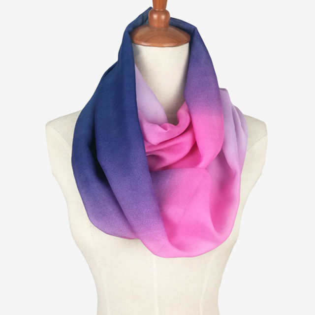 2019 ladies scarves women gradient scarf pattern thin chiffon foulard silk rainbow ring scarf Infinity summer bandana hijab