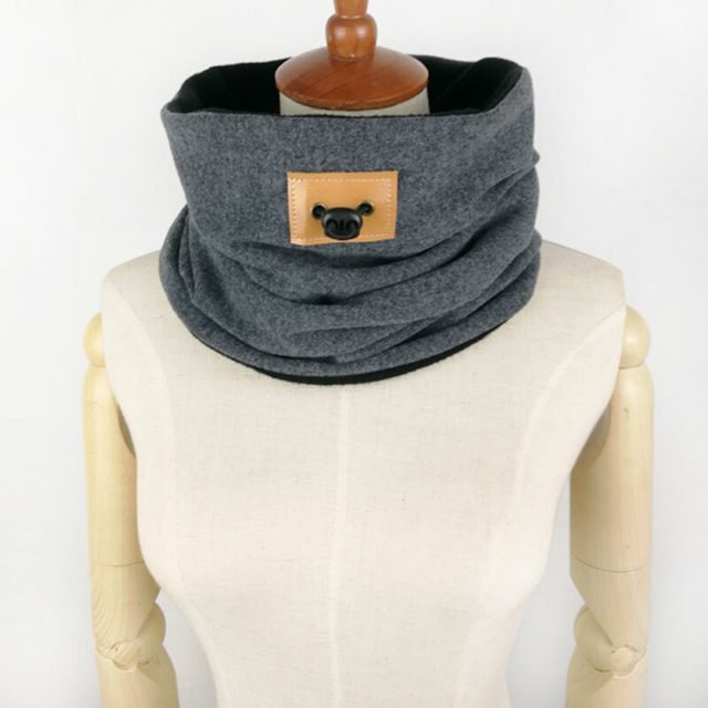 Leo anvi ring scarf men solid color Double fashion warm scarf winter cotton type New designer Drawstring tube scarves&wraps