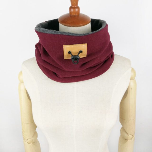 Leo anvi ring scarf men solid color Double fashion warm scarf winter cotton type New designer Drawstring tube scarves&wraps