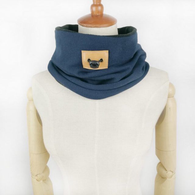 Leo anvi ring scarf men solid color Double fashion warm scarf winter cotton type New designer Drawstring tube scarves&wraps