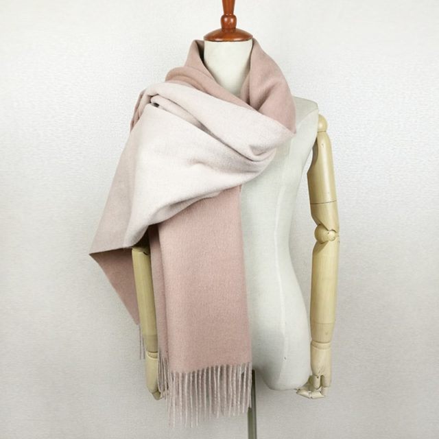 Leo anvi 100% Lamb Wool Scarf for Women Wool Pashmina Bandana Winter Spring Long Women Scarf gray pink Shawls Female