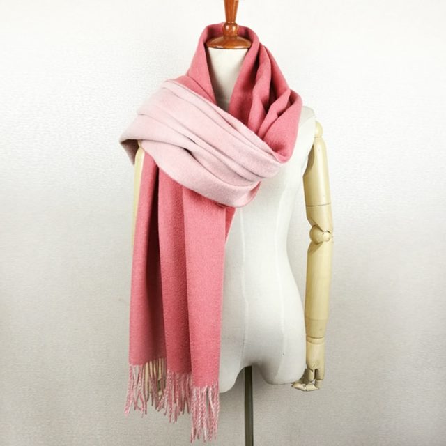 Leo anvi 100% Lamb Wool Scarf for Women Wool Pashmina Bandana Winter Spring Long Women Scarf gray pink Shawls Female