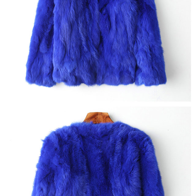 Tataria Real Rabbit Fur Jacket for Women Long Sleeve Plus Size Overcoat Women's Short Real Rabbit Coat Female Warm Plush Coats