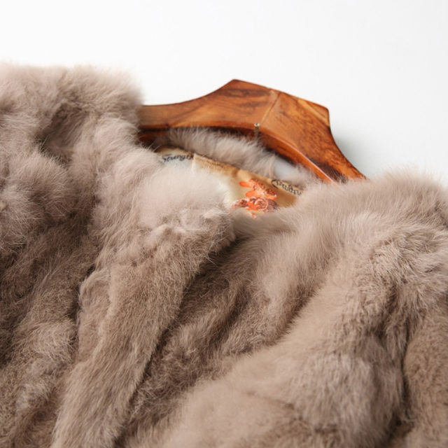 Tataria Real Rabbit Fur Jacket for Women Long Sleeve Plus Size Overcoat Women's Short Real Rabbit Coat Female Warm Plush Coats