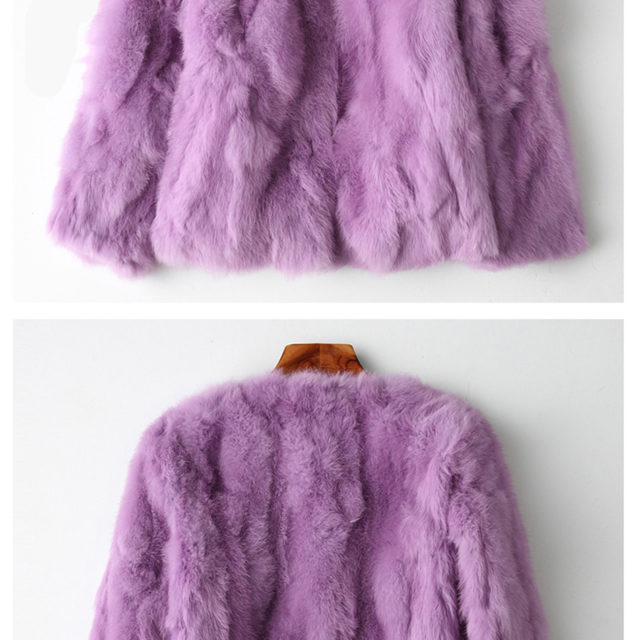 Tataria Real Rabbit Fur Jacket for Women Long Sleeve Plus Size Overcoat Women's Short Real Rabbit Coat Female Warm Plush Coats