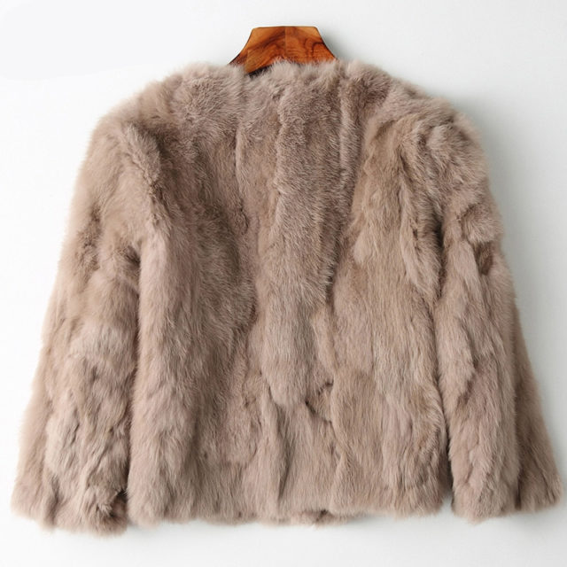 Tataria Real Rabbit Fur Jacket for Women Long Sleeve Plus Size Overcoat Women's Short Real Rabbit Coat Female Warm Plush Coats