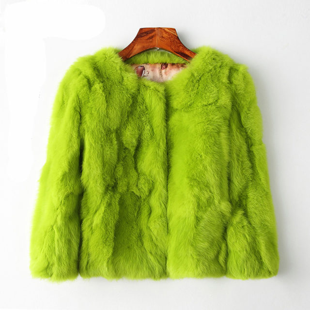 Tataria Real Rabbit Fur Jacket for Women Long Sleeve Plus Size Overcoat Women's Short Real Rabbit Coat Female Warm Plush Coats