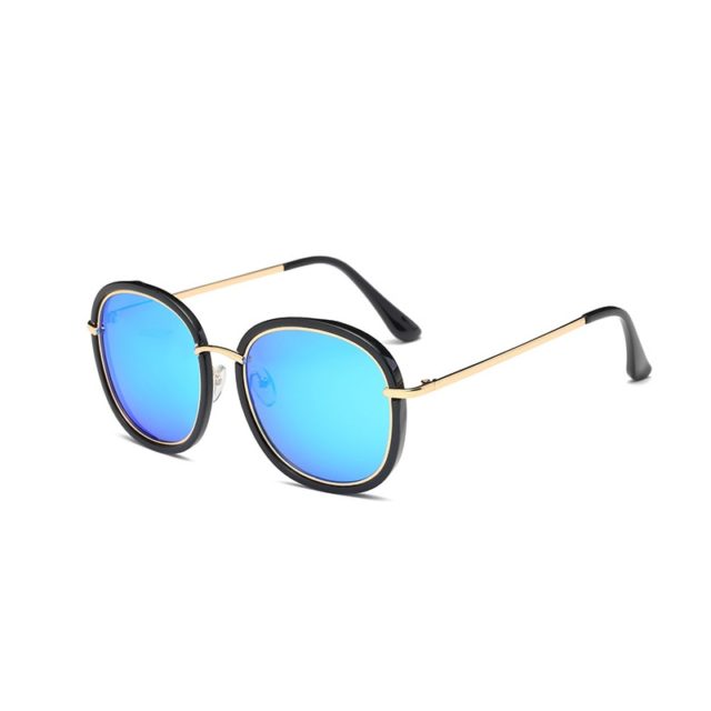 2019 High Quality Square Polarized Sunglasses Women Brand Designer UV400 Sun Glasses Gold Frame sunglass Mirror Pink With Box
