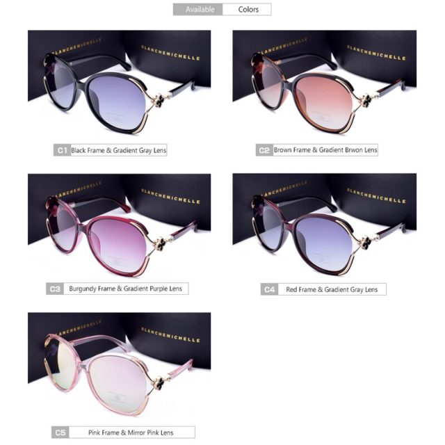 Blanche Michelle 2019 Fashion Oversized Polarized Sunglasses Women UV400 Brand Gradient lens Sun Glasses oculos With Box