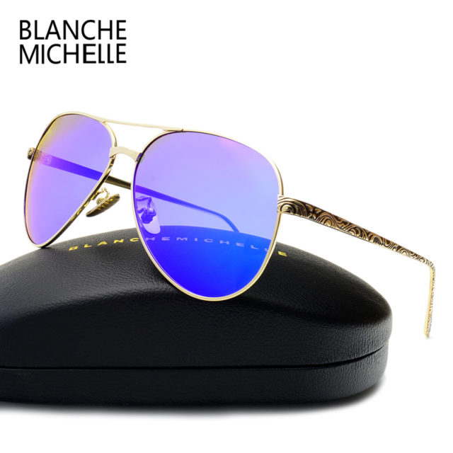 2019 High Quality Pilot Sunglasses Women Polarized UV400 Sunglass Mirror Sun Glasses Brand Designer Pink Lens With Original Box