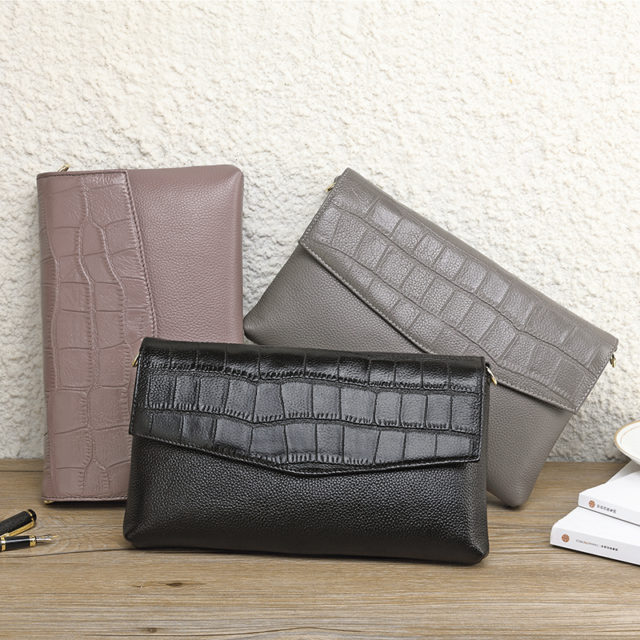 Candy Colors Bag Wristlet Soft Genuine Leather Evening Day Clutch Wallet Brands Ladies Wristlet Female Purse Party bag gifts