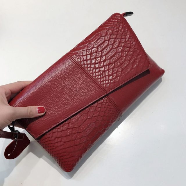 Fashion Women Clutch Bag Elegant Genuine Leather Female Envelope Bag Clutch Evening Bag Female Clutches Ladies Handbag Dropship