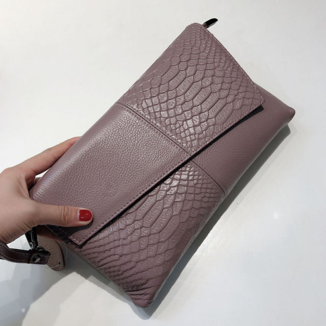 Fashion Women Clutch Bag Elegant Genuine Leather Female Envelope Bag Clutch Evening Bag Female Clutches Ladies Handbag Dropship