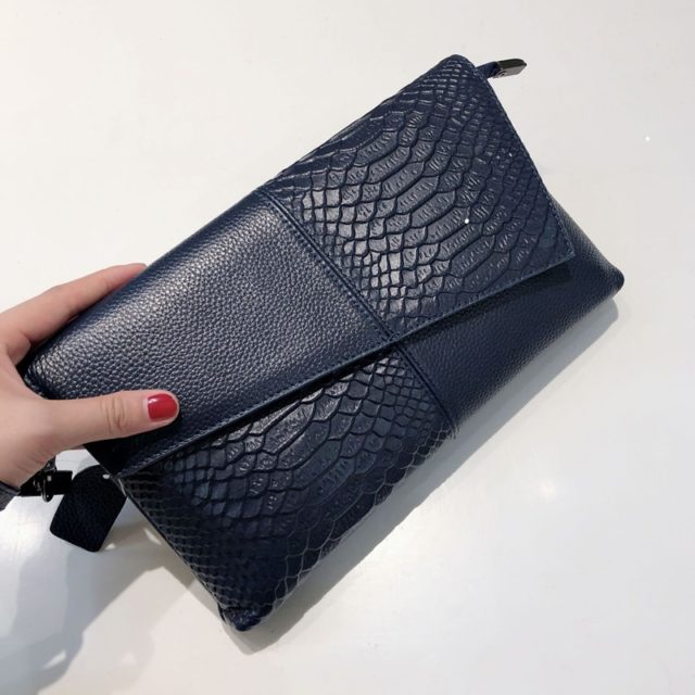 Fashion Women Clutch Bag Elegant Genuine Leather Female Envelope Bag Clutch Evening Bag Female Clutches Ladies Handbag Dropship