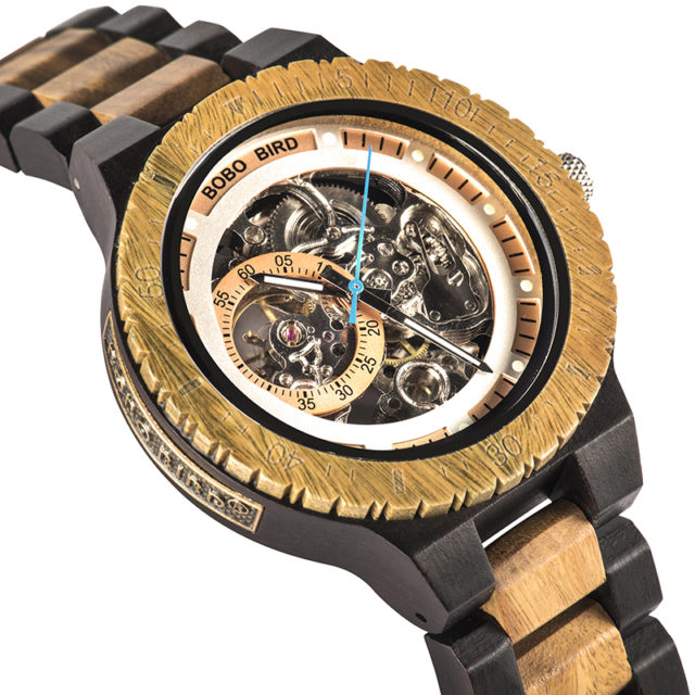 Automatic Mechanical BOBO BIRD Wood Watch Men Luxury Wooden Wristwatch Forsining personalise Gift Dad relogio masculino de luxo