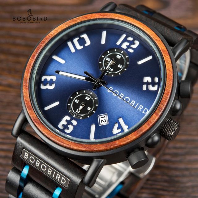BOBO BIRD relogio masculino Watch Men Wood Chronograph Wristwatches Male Top Brand Luxury Military Stainless Steel  Grooms Gift