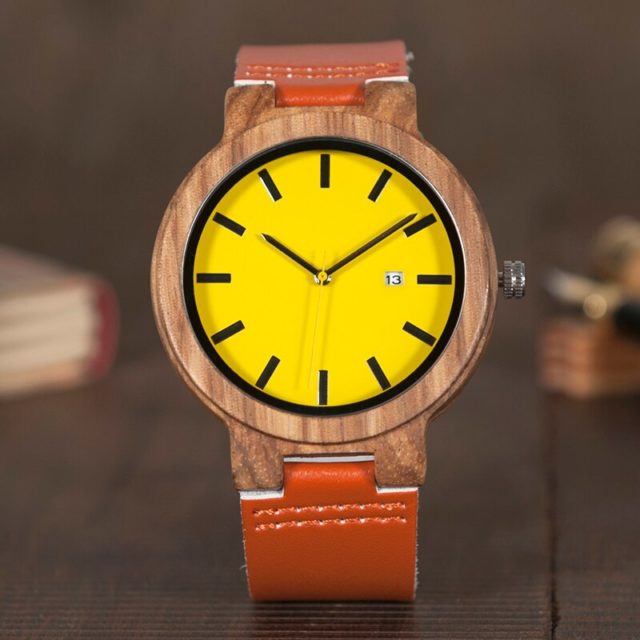 BOBO BIRD O09 Wood Wristwatch Men Color Leather Quartz Watch with Date Display relogio para as mulheres