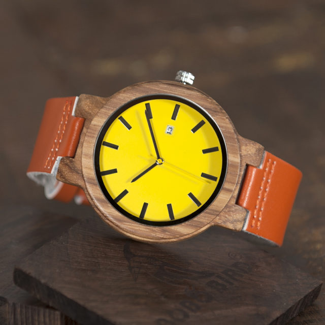 BOBO BIRD O09 Wood Wristwatch Men Color Leather Quartz Watch with Date Display relogio para as mulheres