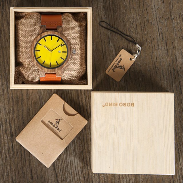 BOBO BIRD O09 Wood Wristwatch Men Color Leather Quartz Watch with Date Display relogio para as mulheres